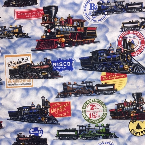 Maxx boxer train engine locomotive button down long sleeve size medium - Picture 8 of 8